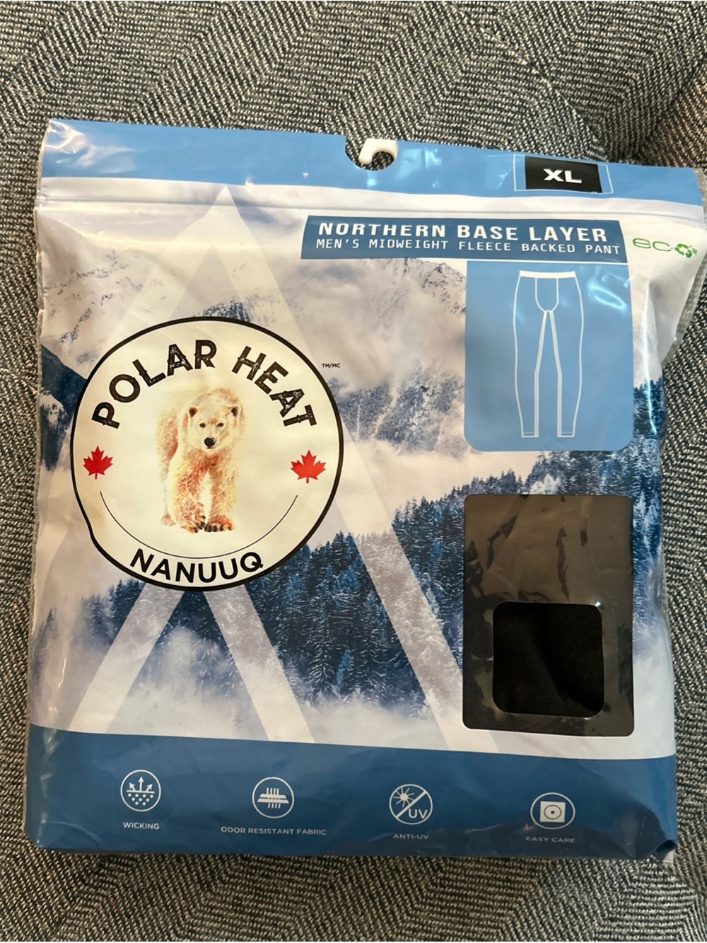 POLAR HEAT NANUUQ MENS THERMAL BASE LAYER Pants XL Midweight Fleece Backed Pants